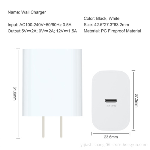 65w Wireless Chargers Pd 20w 18w Usb Wall Type-c Fast Adapter Charging Cable Car Type C Charger For Iphone Samsung